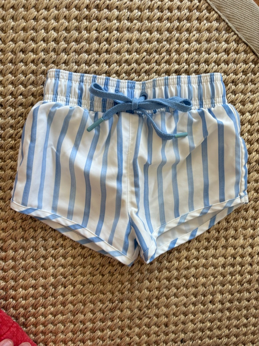 Minnow Boardies Striped Blue and White Drawstring Swim Suit